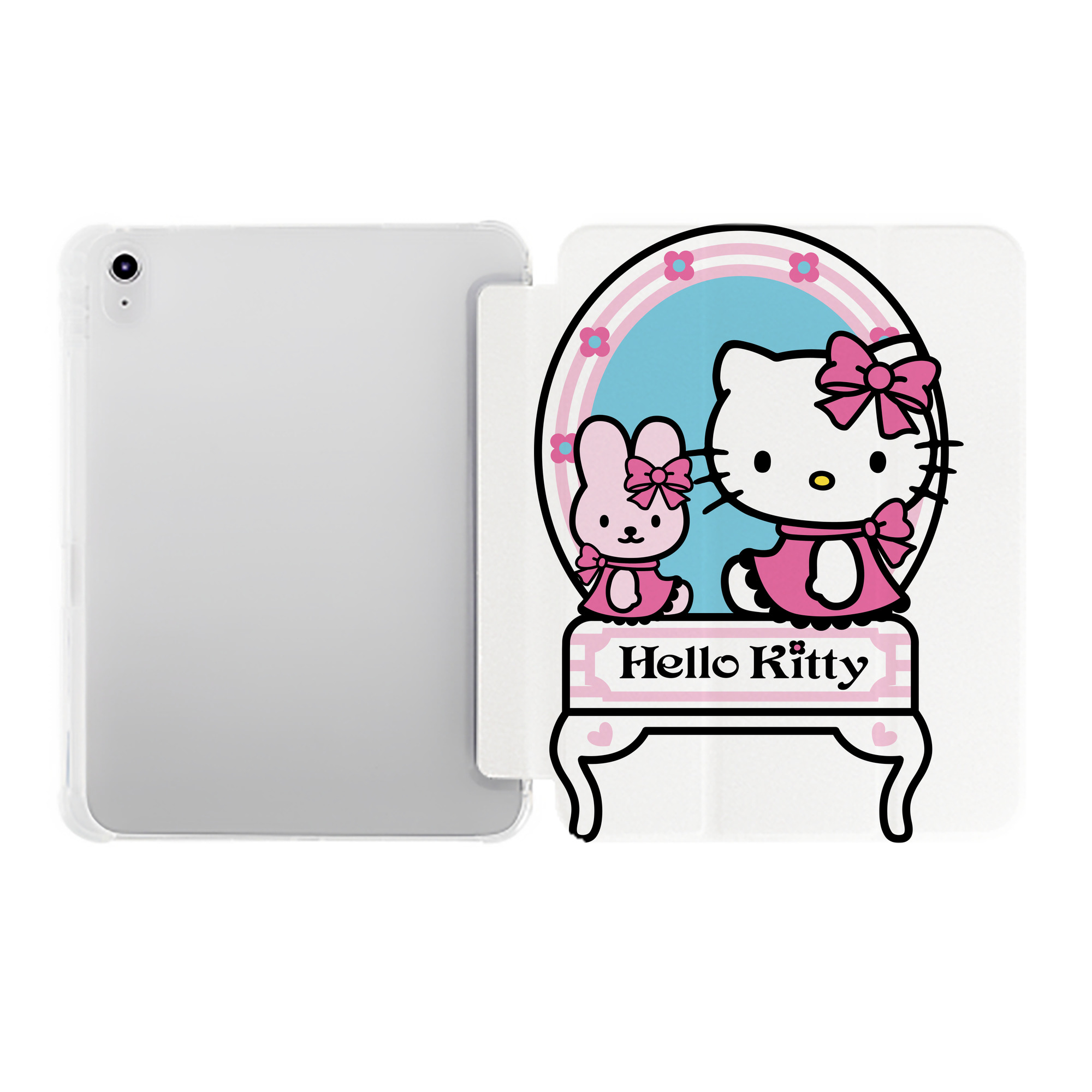 （画像用） Hello Kitty ハローキティ IPad ケース ペン収納付き 三つ折りスタンド PUレザー×シリコン 対応機種9.5/10.5/10.9インチ